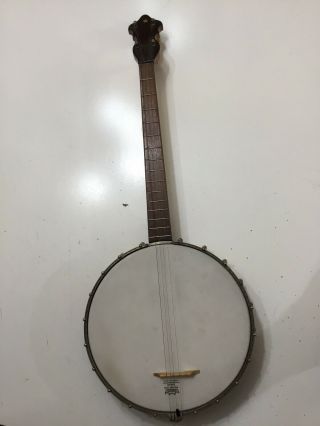 Vintage Banjo 4 String Wood Instrument Remo Weather King