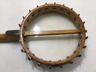 Vintage Banjo 4 string wood instrument Remo Weather king 8
