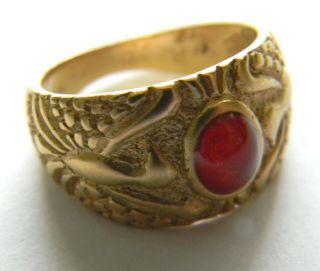 Antique Vintage Gold Ring 12k Gold - Scrap Or Use Bird Motif 5.  2 Grams