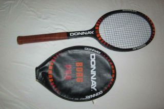 Vtg Bjorn Borg Donnay Pro Tennis Racket 4 1/2 Cover Belgium Light 4