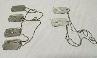 6 Vintage Wwii And Vietnam War Dog Tags Air Corps Air Force Veteran