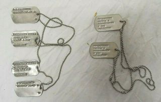 6 Vintage WWII and Vietnam War Dog Tags Air Corps Air Force Veteran 2