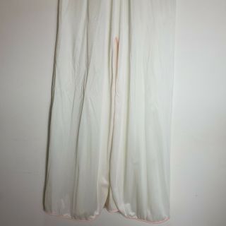Vintage Val Mode Peignoir Set L White Pink Spaghetti Gown Ruffle Robe Wedding 7