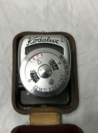 Vintage Kodak Kodalux L Light Exposure Meter Retina Camera Era With Case 2