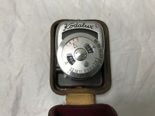 Vintage Kodak Kodalux L Light Exposure Meter Retina Camera Era With Case 3