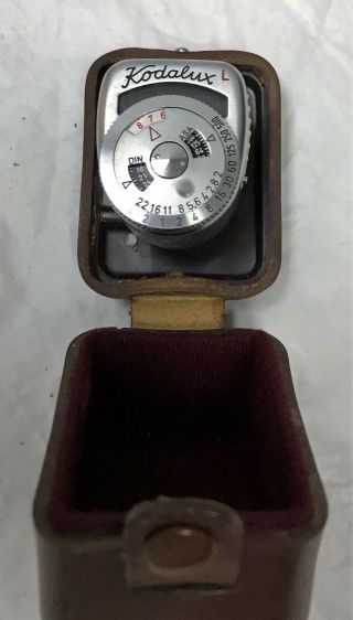 Vintage Kodak Kodalux L Light Exposure Meter Retina Camera Era With Case 6
