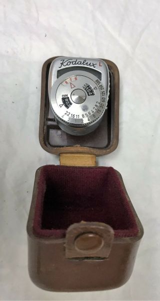 Vintage Kodak Kodalux L Light Exposure Meter Retina Camera Era With Case 7