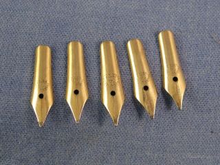 Vintage Solid 14 Ct Gold Antique Fountain Pen Nib Nibs Plume Pluma Feder X5 117