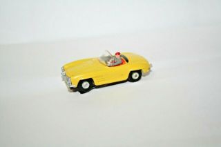 Extremely Rare Vintage Aurora Vibrator Ho Scale Slot Car Yellow Mercedes Benz