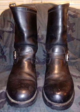 Vintage Chippewa Engineer Boots Us Made Leather Motorcycle Biker Boots 11.  5 E