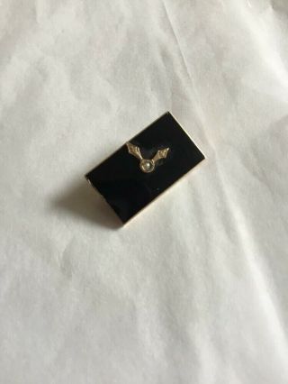 Vintage Kappa Alpha Theta Gold Pearl Sorority Fraternity Pin Honorary Tic Toc