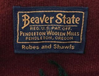 Vintage Pendleton Woolen Mills,  Beaver State 100 Wool Blanket,  Shawl 65 
