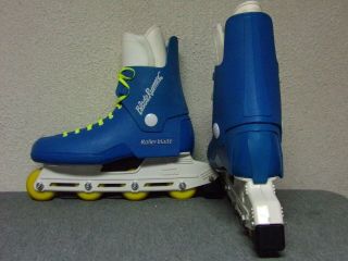 Vtg Adult Rollerblade Blade Runner Blue Yellow Wheels Inline Skates Size 12 Gruc