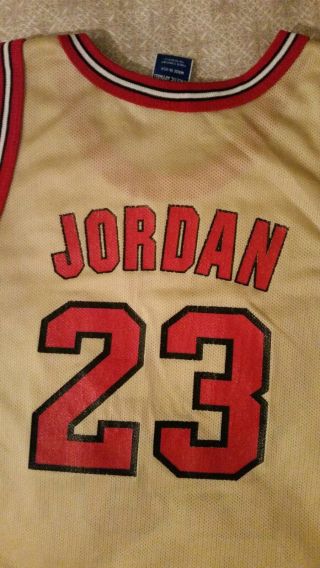 Rare Vintage Michael Jordan Champion Jersey Nba Chicago Bulls Gold 23youth14 - 16