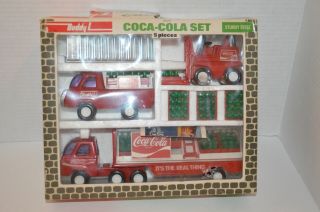Vintage Buddy L Coca Cola 5 Piece Cokedie Cast Steel Truck Set - 4973