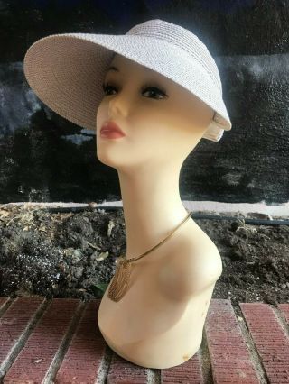 Hand Painted Vintage Fiberglass Mannequin Head For Wig Or Hat Display 18 " Tall