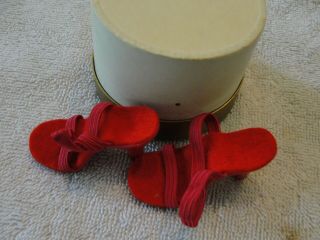Vintage Madame Alexander Cissy RED Sandals with shoe box 6