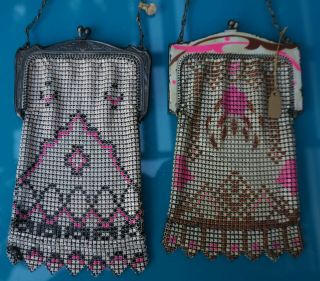 Two Vintage Whiting And Davis Ladies Mesh Purses (show Wear)