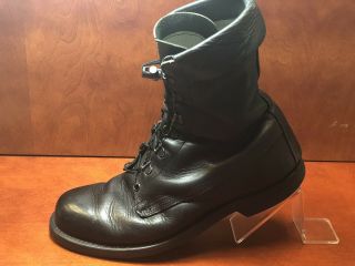 Vintage Addison Vibram Sole Military Black Leather Combat Jump Boots Size 9.  5 D