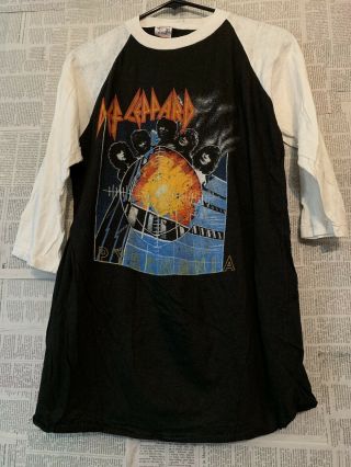 Vtg 80s Def Leppard On Tour Pyromania Deadstock Rock Band T - Shirt