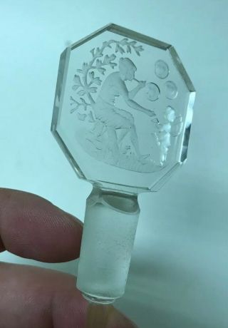 Vtg Cherub Nymph Blowing Bubbles Stopper (only) for Perfume Bottle Hoffman Deco 7
