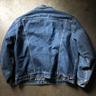 Men ' s Vintage 80s Levi ' s USA Dark Blue Blanket Lined Denim Jean Jacket Sz 48 XL 3