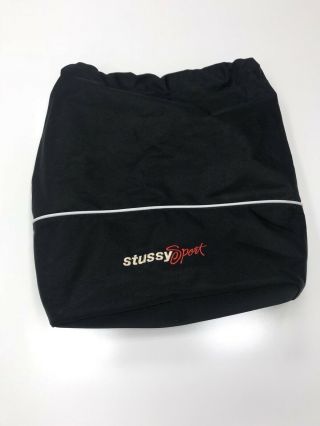 Vintage Stussy Sport Drawstring Black Duffle Bag