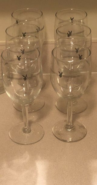 Authentic,  Rare,  Vintage Playboy Wine Glasses Set Of 6.  Playboy Club