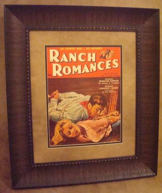 Vintage Western Movie Poster Framed " Ranch Romances " October 8,  1954