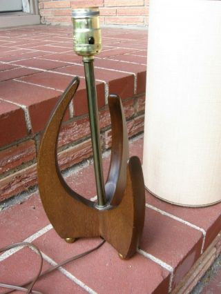 Vintage Mid Century Modern Danish Adrian Pearsall Style Wood Lamp 2