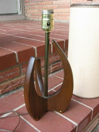 Vintage Mid Century Modern Danish Adrian Pearsall Style Wood Lamp 3