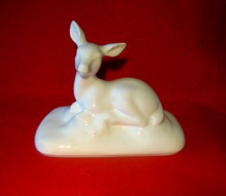 Rare Vintage Blue Mountain Pottery White Doe Deer Limited Figurine