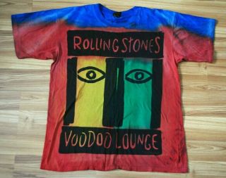 Vintage Rolling Stones Voodoo Lounge Shirt Multi - Color Tie Dye Brockum Xxl 1994