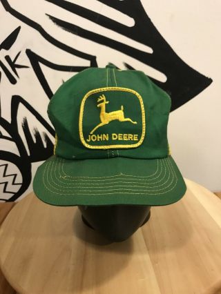 Vtg John Deere Patch Snapback Trucker Hat Cap Mesh Back K Products