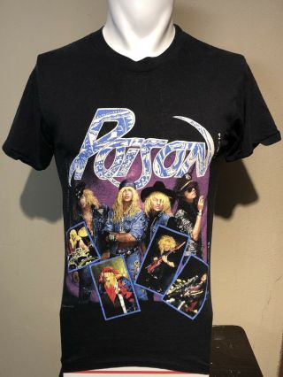 Vtg 1988 Poison Open Up And Say Ahh 50/50 Promo Tee - M