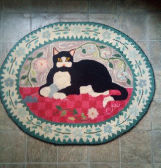 Rare Vintage Claire Murray Cat Rug
