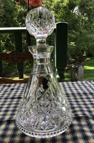 Vintage Waterford Crystal Lismore Roly Poly Decanter W Stopper/ Ireland