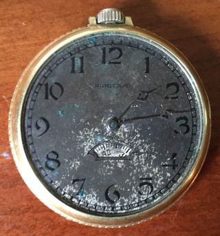 Vtg.  1929 Hamilton Pocket Watch 14 Gf Case,  Grade 912,  Size 12s,  17j,