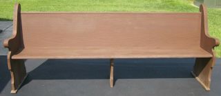 Vintage 95 Inch Wide Church Pew All Wood Bench Architectural Furniture Seating