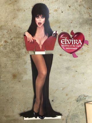Vintage 80s Elvira,  Mistress Of The Dark Promo Standee Valentines Day