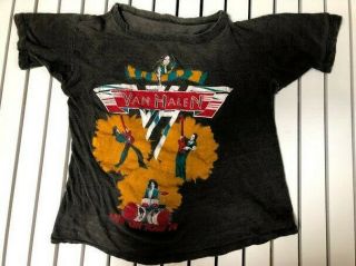 Vintage Womens Van Halen 1979 Live On Tour Band T Shirt Paper Thin M/l ?