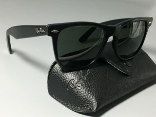 Vintage Bausch & Lomb Ray - Ban B&l G15 Uv Black Ebony Wayfarer Ii 2 Sunglasses