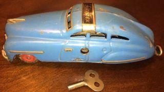 Rare Vintage Blue Schuco Fex 1111 Wind Up Car - Sgdg