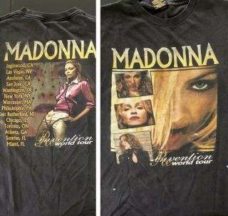 Vintage Madonna T - Shirt Reinvention Tour Double Sided Graphic Sleeveless Sz L