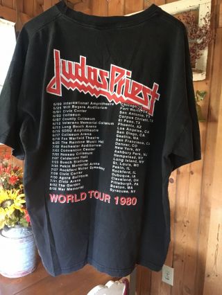 Vintage 1980 Judas Priest British Steel Concert T - shirt.  Rare. 2