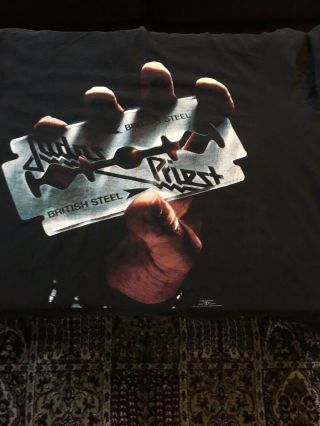 Vintage 1980 Judas Priest British Steel Concert T - shirt.  Rare. 4