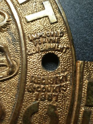 Antique/vintage Milners Cast Brass Strong Holdfast Safe Plaque/Plate 5