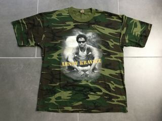 Lenny Kravitz Vintage T Shirt - 1998 Tour 5 Camo Punk Rock Grunge Rap Tee 90s Xl