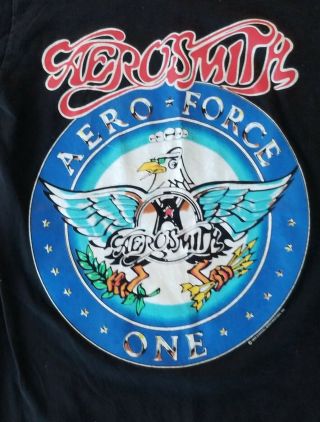Vintage Aerosmith Aero Force One 1993 Concert Tour T Shirt Jerzees Medium