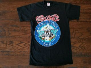 Vintage Aerosmith Aero Force One 1993 Concert Tour T Shirt Jerzees Medium 2